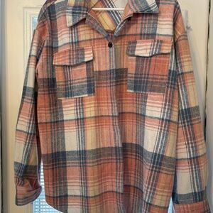 Plaid Women's Jacket in Pink and Blue